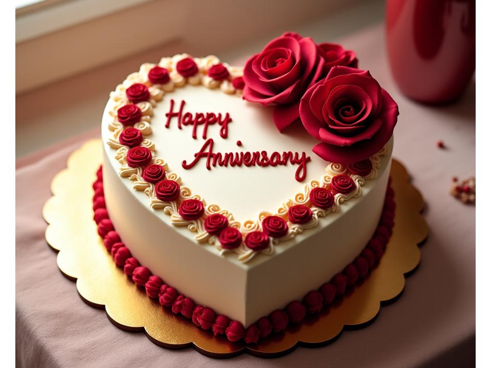 エレガントな記念日ケーキ